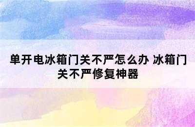 单开电冰箱门关不严怎么办 冰箱门关不严修复神器